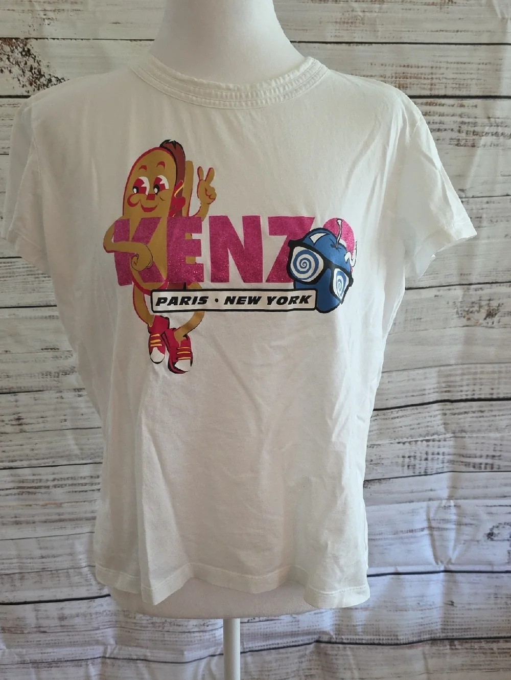 Kenzo White Graphic Short Sleeve Tee Children Size XL